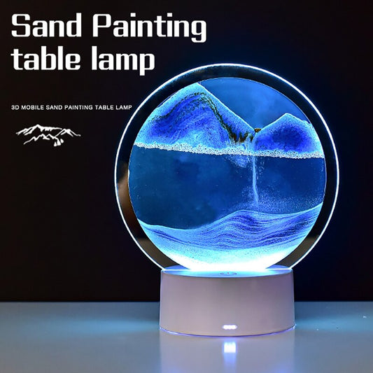 3D Round Sand Hourglass Table Lamp
